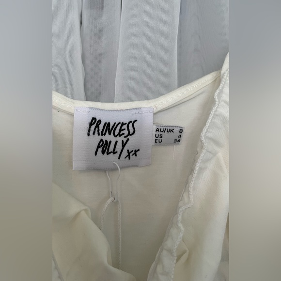 NWT Princess Polly WHITE Crop Camisole Top (Size: US 4) - Picture 5 of 5